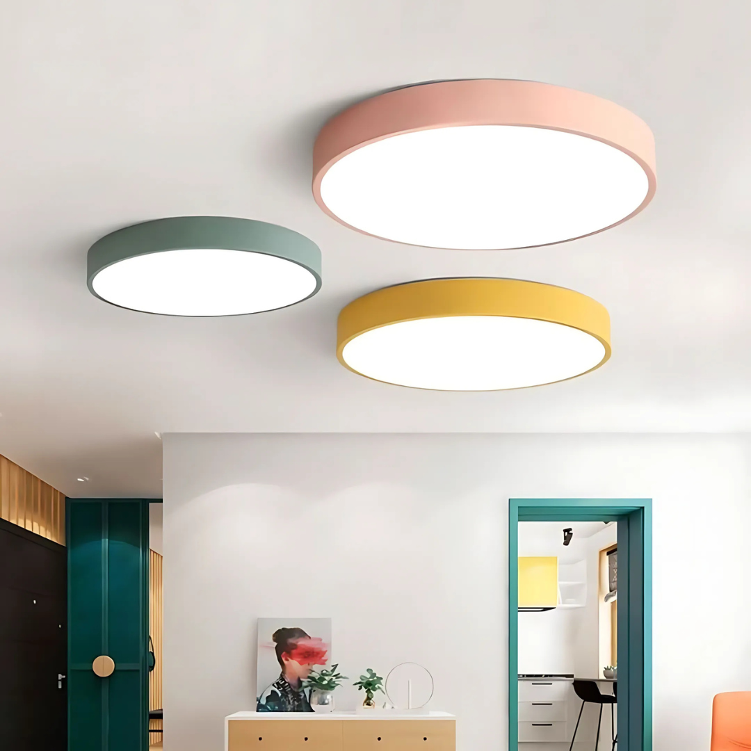 Inez | Ceiling Light | Scandinavian Wood LED, Round | Modern Indoor