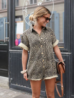 Cosima | Women's Jumpsuit | Leopard Print, Summer Romper | Loose Fit