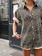Cosima | Women's Jumpsuit | Leopard Print, Summer Romper | Loose Fit