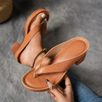 Romy | Block Heel Flip Flops | Women's Toe-Post Sandals | Lightweight