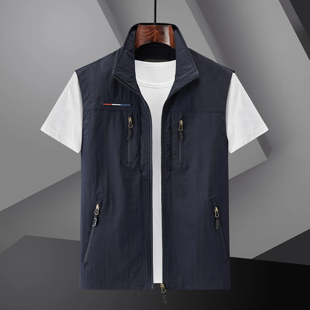 Xanthe | Men's Utility Vest | Multi-Pocket, Breathable | Summer Travel