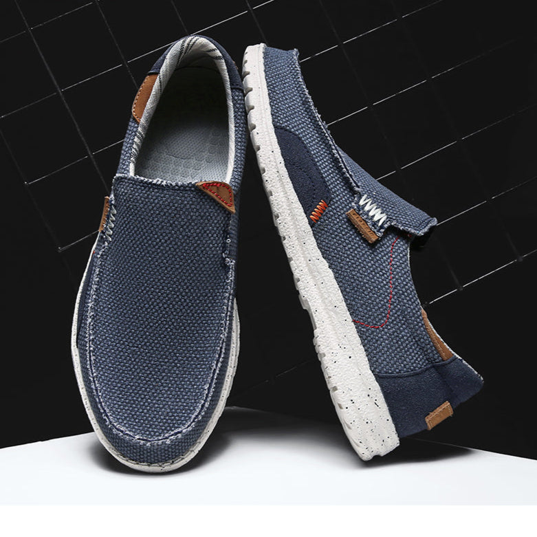 Canvas Slip-On Loafers Cushioned Insole