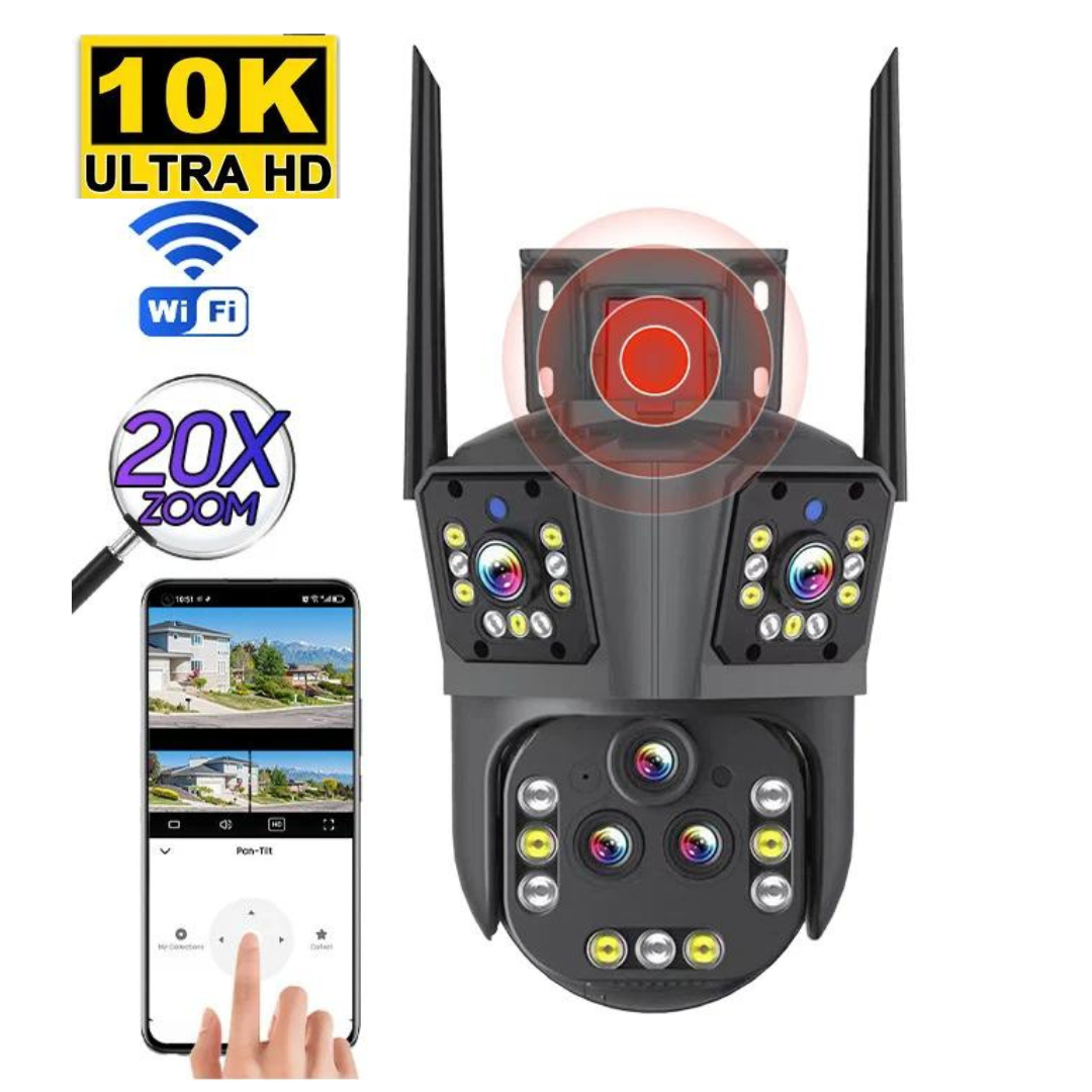 WiFi Security Camera | 10K 20MP, 20x Optical Zoom, 5 Lenses | Della