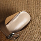 Women Suede Leather Clogs Buckle Strap