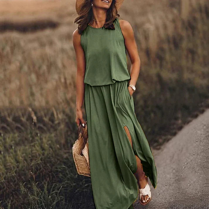 White Maxi Dress Women Flowy Lightweight Summer | Kaia