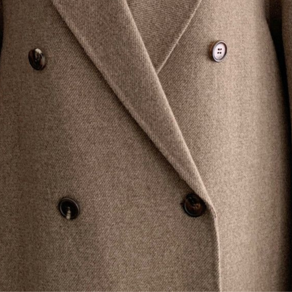 Esma | Women's Long Winter Coat | Double Breasted, Warm Lining | Oversize Fit