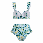 Women Bikini Sets Floral Ruffle 3 Piece with Wrap Skirt | Linnea