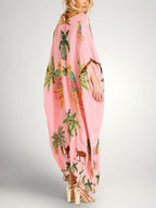 Anouk | Tropical Print Dress | Drop Shoulder, Coconut Tree | Loose Fit