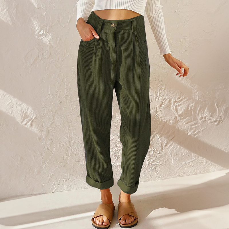 Greta | Women's Corduroy Pants | High Waist, Vintage Style | Flattering Fit