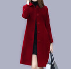 Sage | Women's Coat | Long Classic, Chic Collar & Button Closure | Elegant Fit