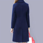 Sage | Women's Coat | Long Classic, Chic Collar & Button Closure | Elegant Fit