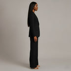 Women 2 Piece Suit Tailored Blazer Straight Leg Trousers