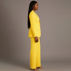 Women 2 Piece Suit Tailored Blazer Straight Leg Trousers