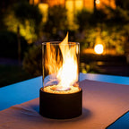 Fleur | Oil Lamp | Decorative Ethanol Flame Lamp | Metal & Glass, Indoor & Outdoor