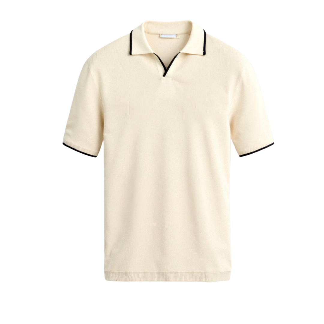 Men Polo Shirt Sleeveless Pure Cotton Contrast Trim Slim Fit