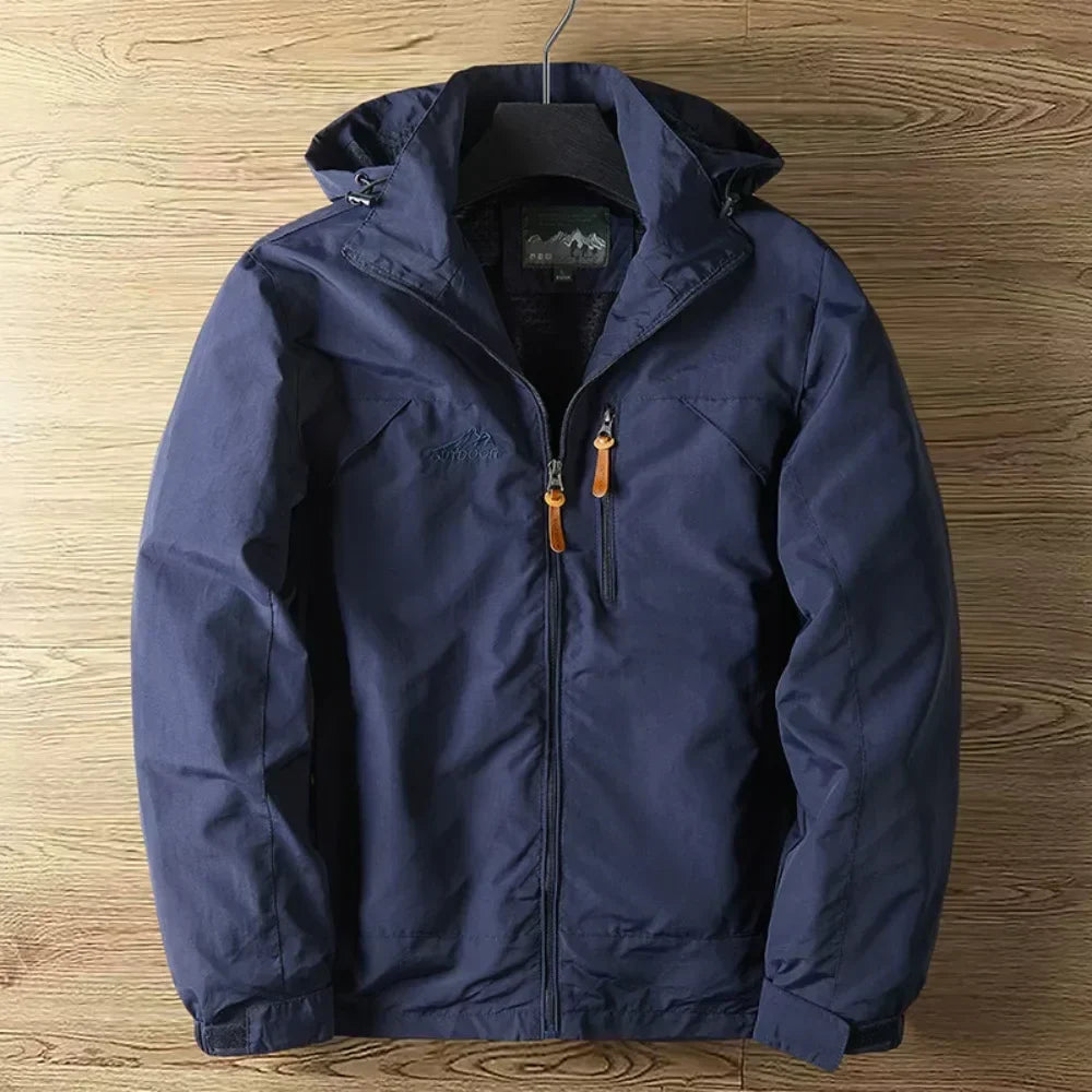 Men Waterproof Rain Jacket Hooded Lightweight