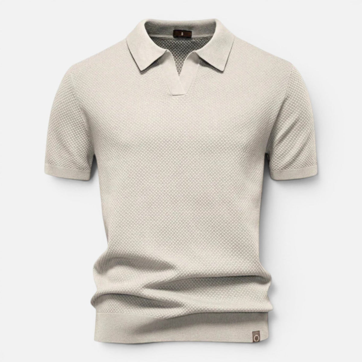 Men Polo Shirt Slim Fit Textured Knit Lightweight Breathable Wear