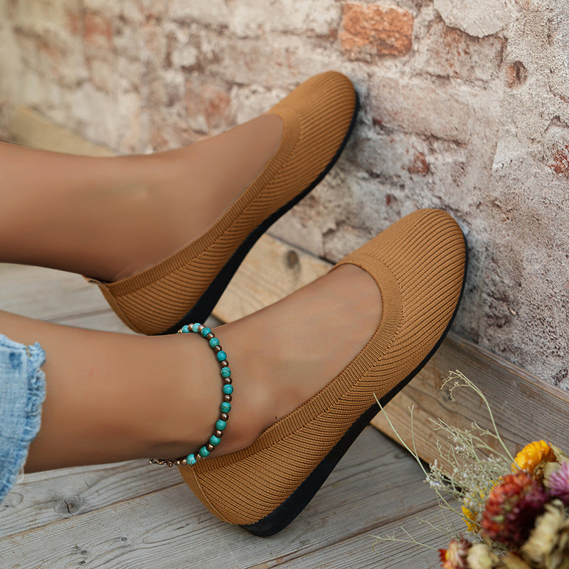 Women Orthopedic Flats Ballerina Shoes Round Toe Slip On Cushioned Insole