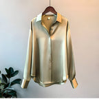 Clea | Women's Satin Blouse | Long Sleeve, Elegant