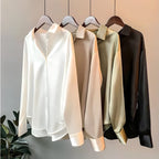 Clea | Women's Satin Blouse | Long Sleeve, Elegant