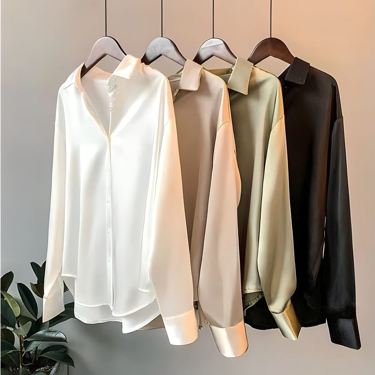 Clea | Women's Satin Blouse | Long Sleeve, Elegant