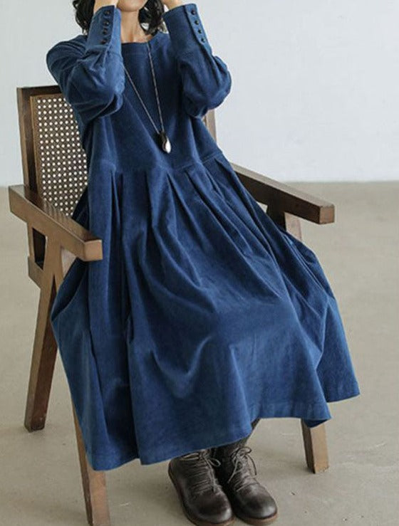 Velvet Dress Women Midi Length Soft French Velvet Fabric Winter