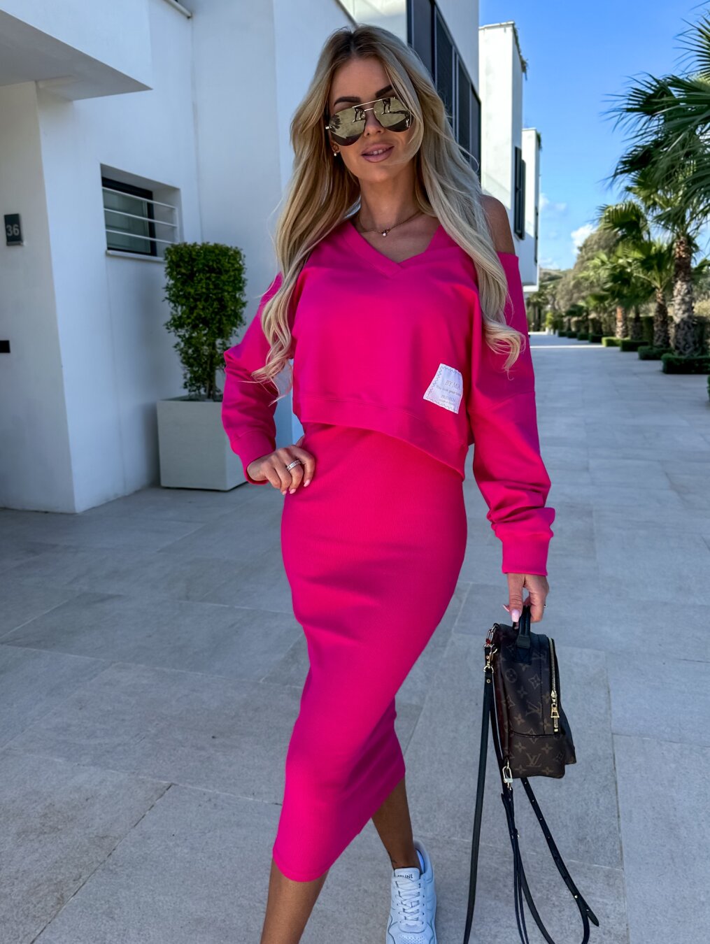 Vera | Women's Two-Piece Set | Midi Dress & Sweatshirt | All-Season