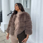 Della | Faux Fur Coat | Women's Glamour Jacket | Soft, Animal-Friendly