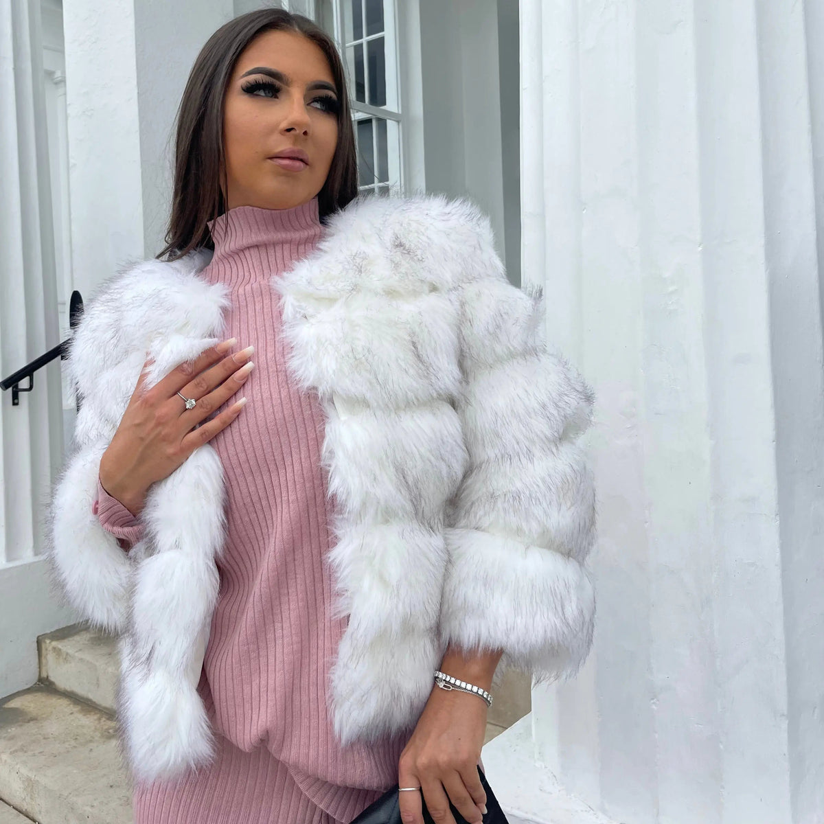 Della | Faux Fur Coat | Women's Glamour Jacket | Soft, Animal-Friendly