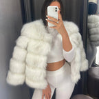 Della | Faux Fur Coat | Women's Glamour Jacket | Soft, Animal-Friendly