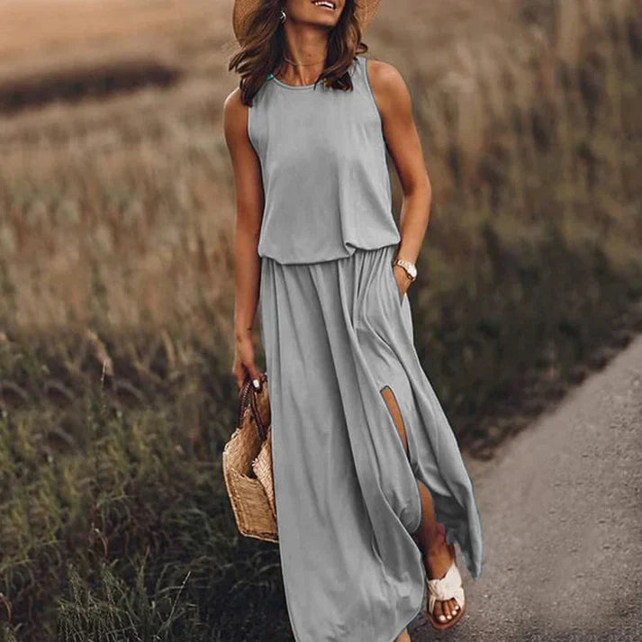 White Maxi Dress Women Flowy Lightweight Summer | Kaia