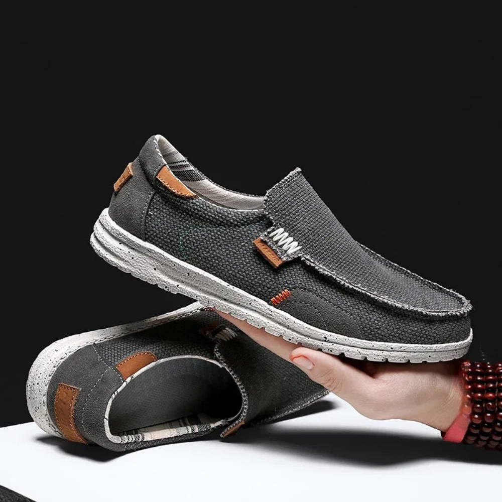 Canvas Slip-On Loafers Cushioned Insole
