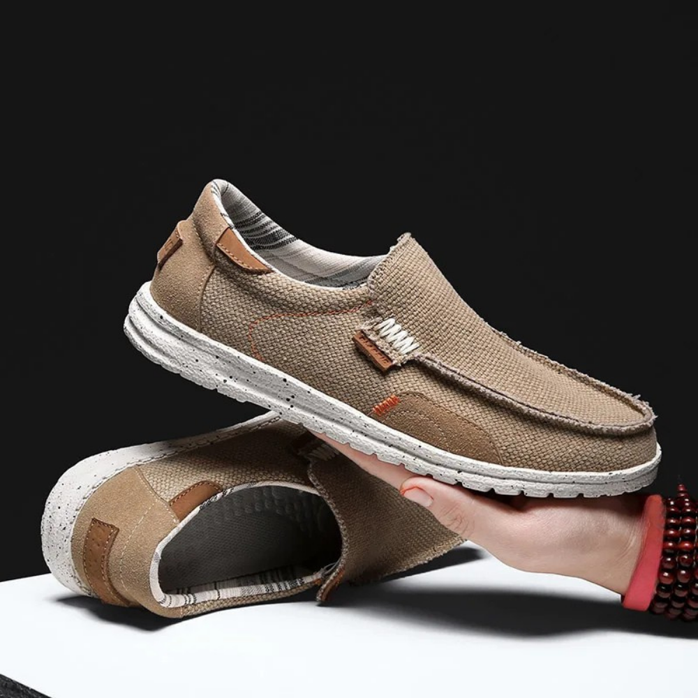 Canvas Slip-On Loafers Cushioned Insole