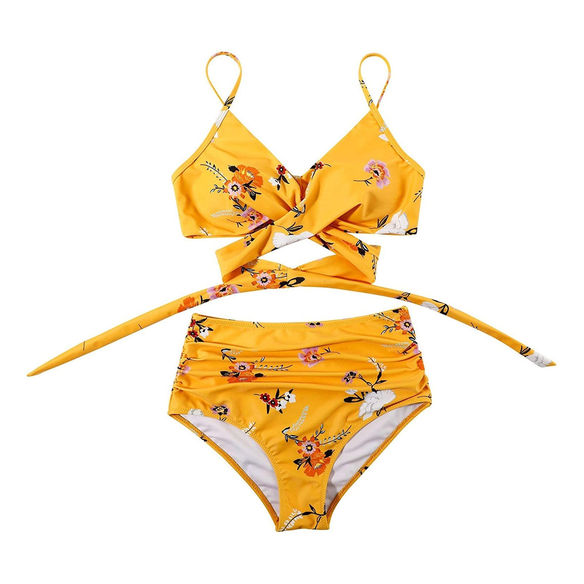 High Waist Bikini Set Womens Two Piece Swimwear Padded Cups