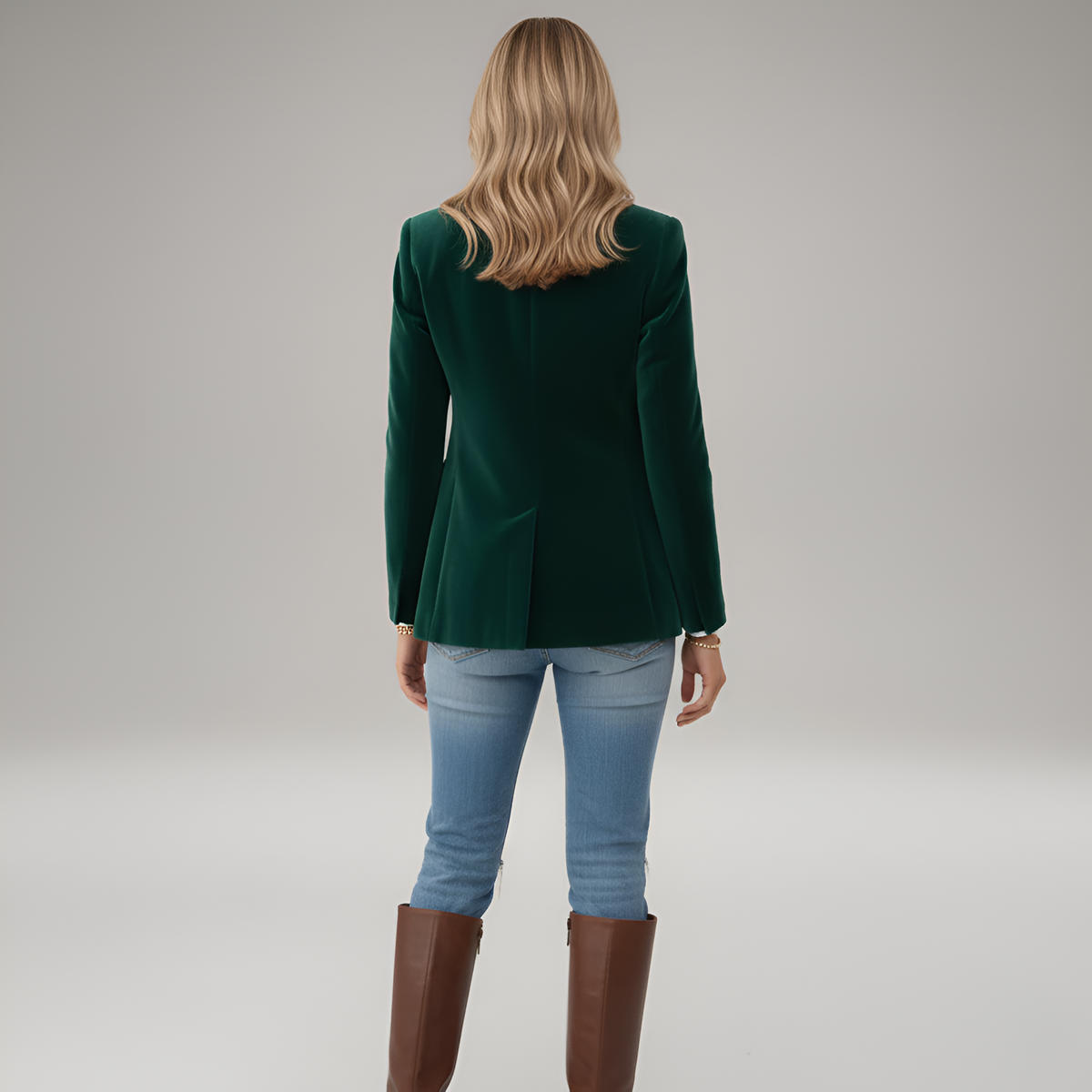 Velvet Blazer Women Slim Fit Notch Lapel Single Button Long Sleeve