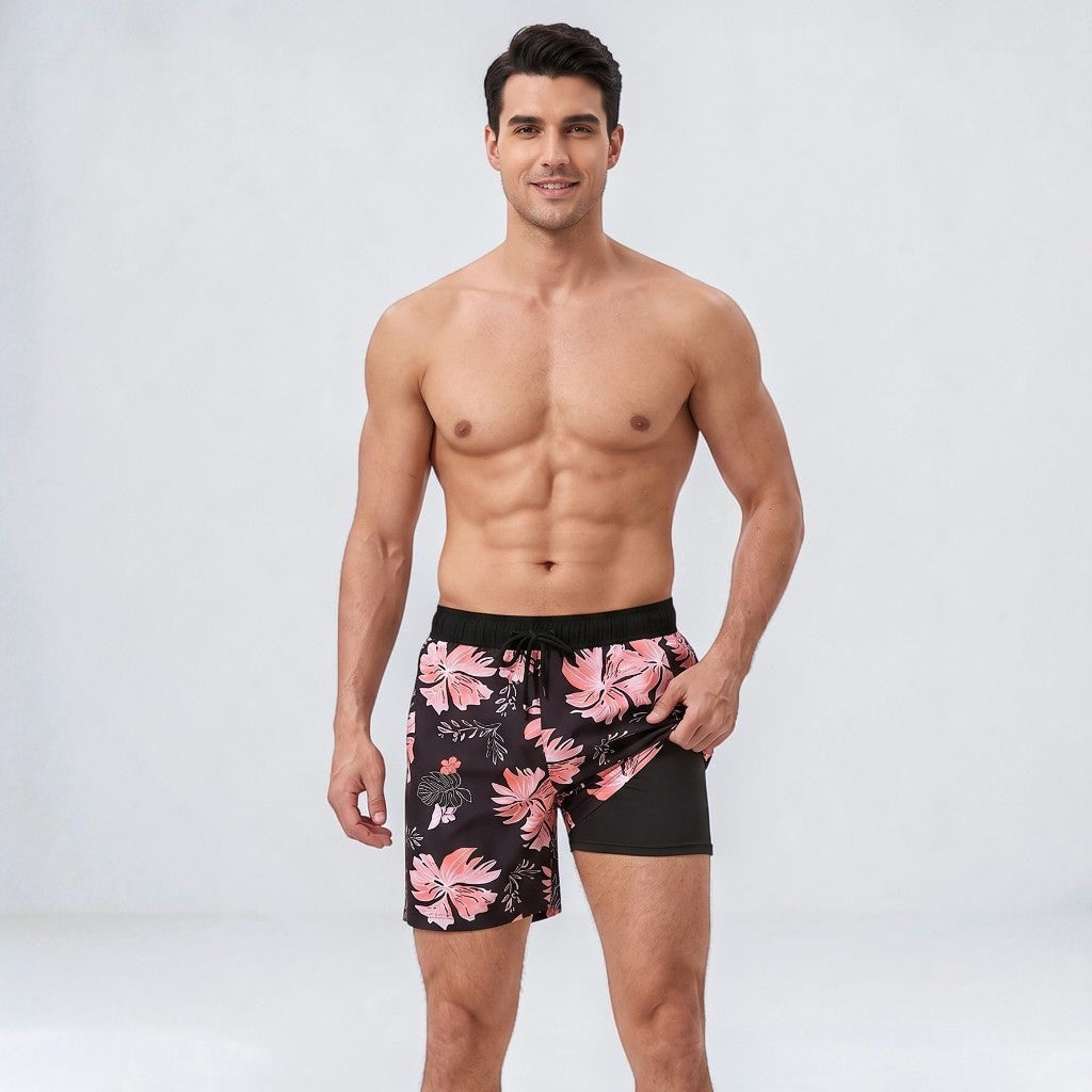 Mens Swim Shorts Compression Lined Quick Dry Lightweight Athletic Fit