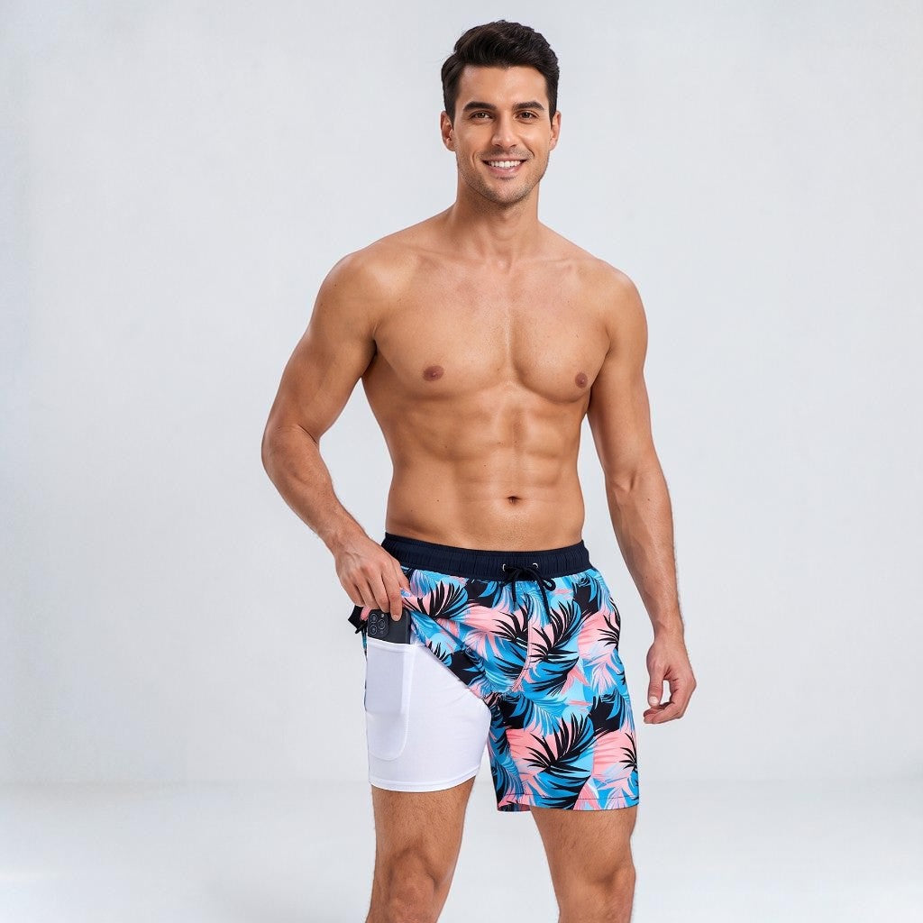 Mens Swim Shorts Compression Lined Quick Dry Lightweight Athletic Fit