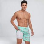 Mens Swim Shorts Compression Lined Quick Dry Lightweight Athletic Fit
