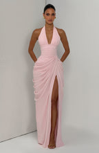 Maxi Dress Women Satin Halter Corseted Column Skirt | Orla