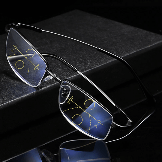 Galia | Multifocal Glasses | Reading, Driving & Distance | Anti-Reflective, Blue Light Filter
