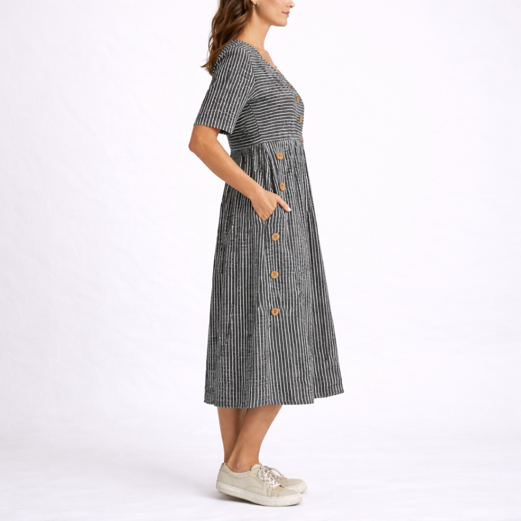 Vianne | Midi Dress | Striped, Relaxed Fit | Lightweight, Everyday