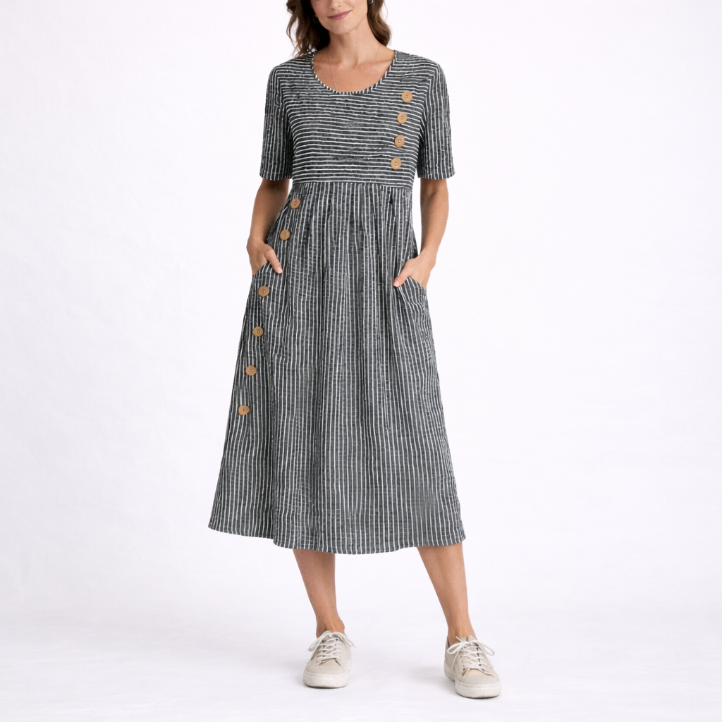 Vianne | Midi Dress | Striped, Relaxed Fit | Lightweight, Everyday