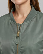 Faye | Women's Bomber Jacket | Hip Length, Ribbed Trim | Casual