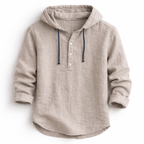 Orla | Men's Linen Shirt | Relaxed Fit, Drawstring Hood | Lightweight