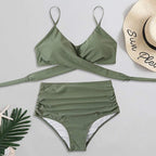 High Waist Bikini Set Womens Two Piece Swimwear Padded Cups
