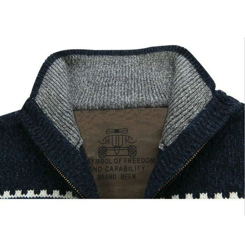 christmas jumper men | Fair Isle Full-Zip Cardigan Nordic Knit Sweater