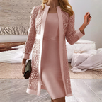Women Lace Dress Two Piece Set Long Sleeve Overlay | Marlow