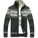 christmas jumper men | Fair Isle Full-Zip Cardigan Nordic Knit Sweater