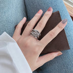 Iris | Adjustable Layered Ring | Silver, Stackable | Women's Jewelry