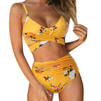 High Waist Bikini Set Womens Two Piece Swimwear Padded Cups